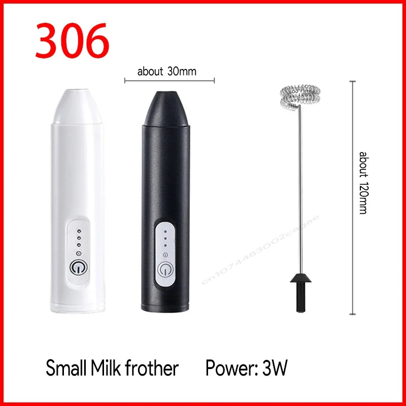 HOT Electric Milk Frother + Egg Beater Wireless Type-C Charging 3 Speeds Mini Handheld Foam Maker Coffee Whisk Cooking Tools
