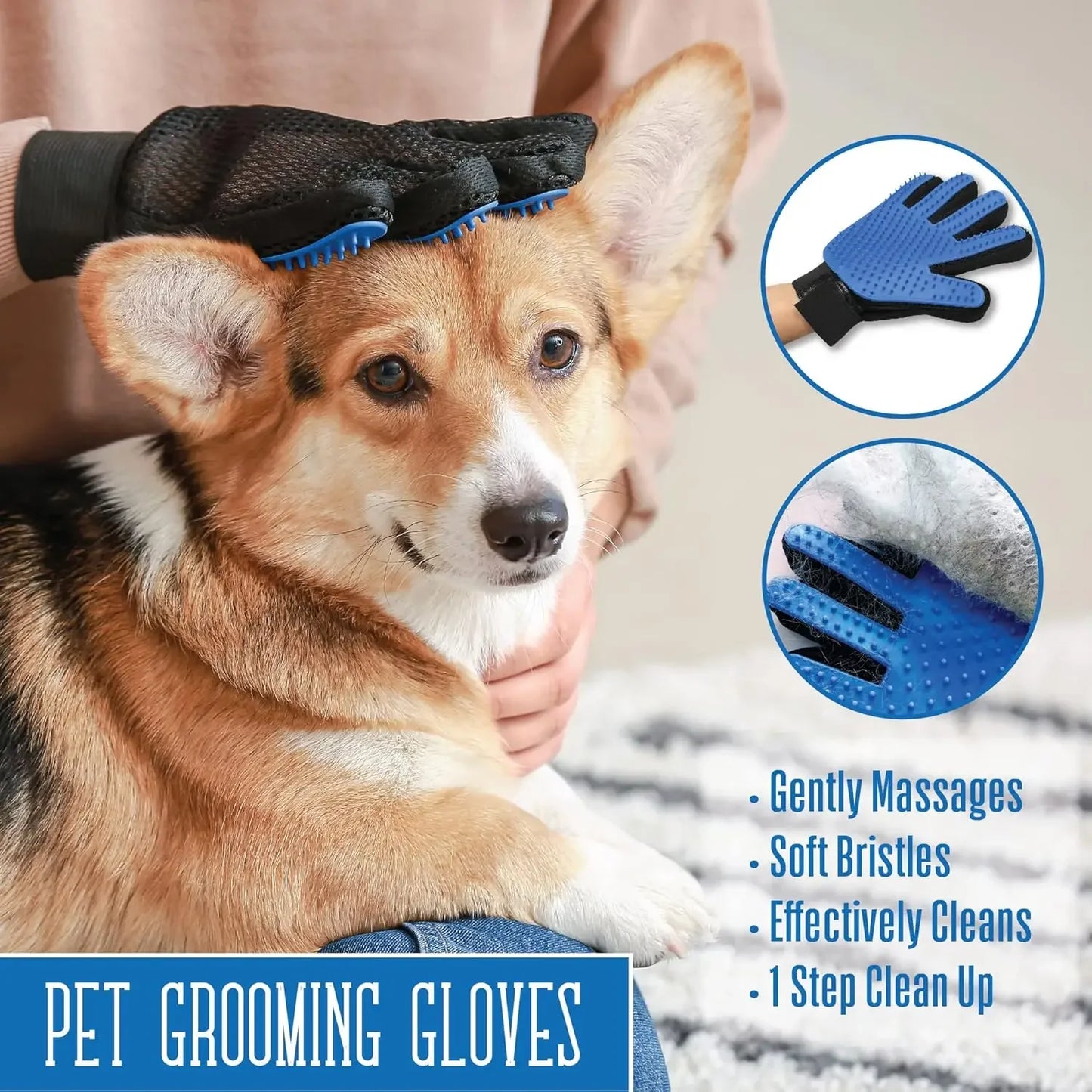 TPR Material Pet Grooming Gloves Hair Removal Mitt For Dogs Cats Bath Brush Massage Shedding Control Waterproof