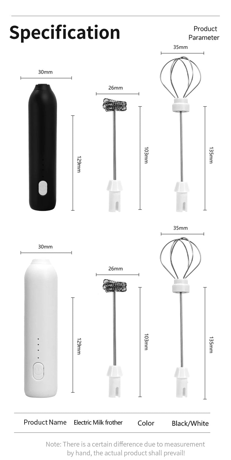 HOT Electric Milk Frother + Egg Beater Wireless Type-C Charging 3 Speeds Mini Handheld Foam Maker Coffee Whisk Cooking Tools