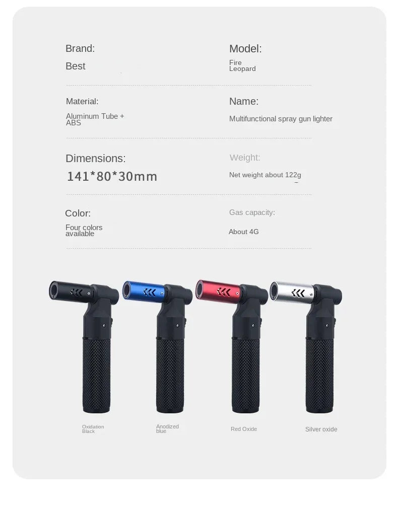 HONEST Gas Lighter Jet Butane Cigar Lighter Windproof Kitchen Tube Barbecue Metal Jewelry Welding Lighter Outdoor Gadgets ForMen