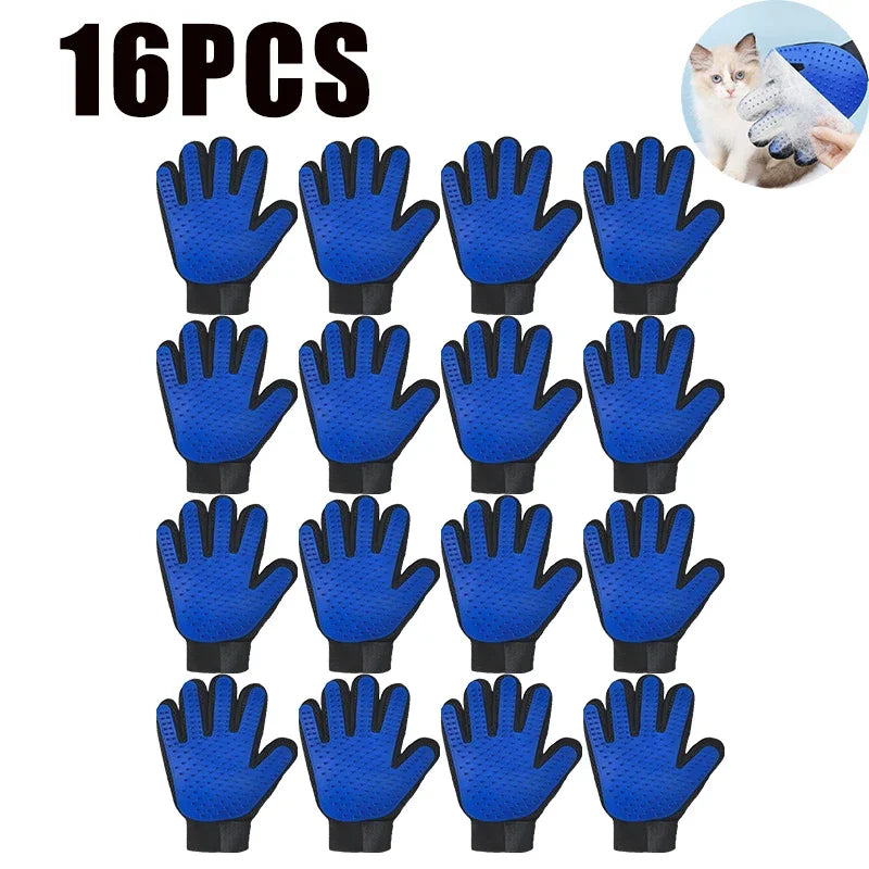 TPR Material Pet Grooming Gloves Hair Removal Mitt For Dogs Cats Bath Brush Massage Shedding Control Waterproof