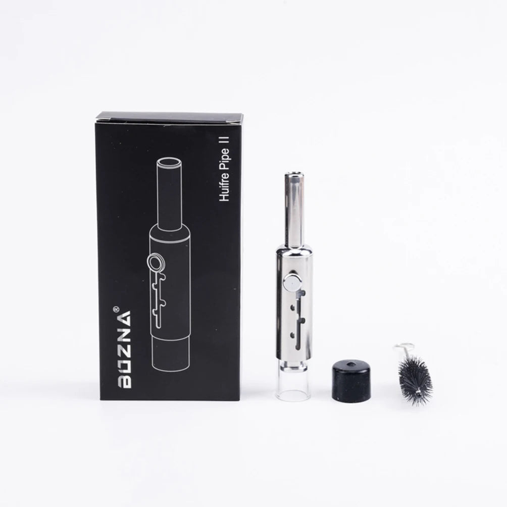 EDG Retractable Pipe Piston Tobacco Glass Tube Metal Strainer Dry Fired Cigarettes Set Tobacco Accessories For Men