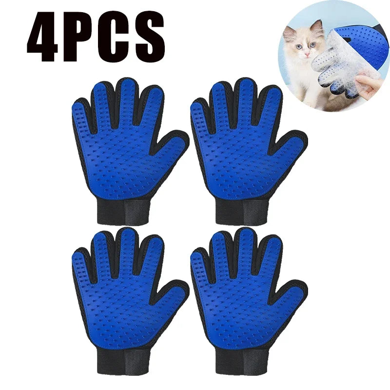 TPR Material Pet Grooming Gloves Hair Removal Mitt For Dogs Cats Bath Brush Massage Shedding Control Waterproof