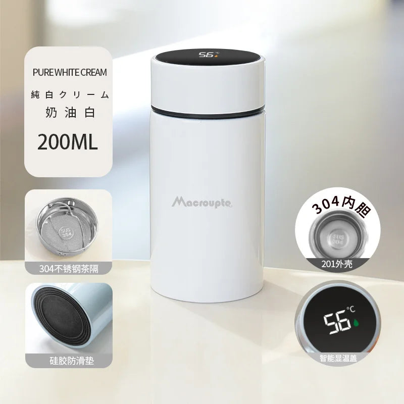 200ML Smart Thermos Water Bottle Stainless Steel Temperature Display Thermos Cup Mini Pocket Cup Vacuum Flasks Coffee Cup Gift