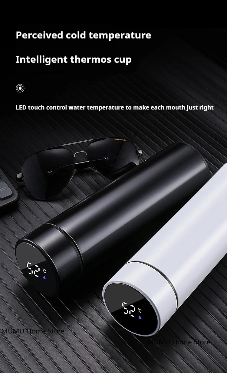 500ML Intelligent Temperature Thermos Bottle Sports Water Cup Car Insulated Cup Keeps Cold and Heat Thermal Mug Vacuum Flasks