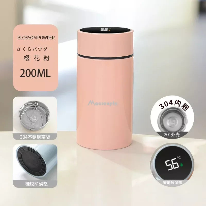 200ML Smart Thermos Water Bottle Stainless Steel Temperature Display Thermos Cup Mini Pocket Cup Vacuum Flasks Coffee Cup Gift
