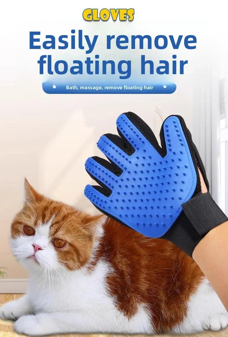 TPR Material Pet Grooming Gloves Hair Removal Mitt For Dogs Cats Bath Brush Massage Shedding Control Waterproof