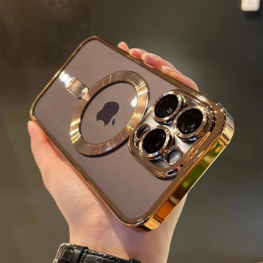 Luxury Magnetic Plating Clear Case For Magsafe Wireless Charging iPhone 12 13 14 15 16 Pro Max Plus Shockproof Silicone Cover