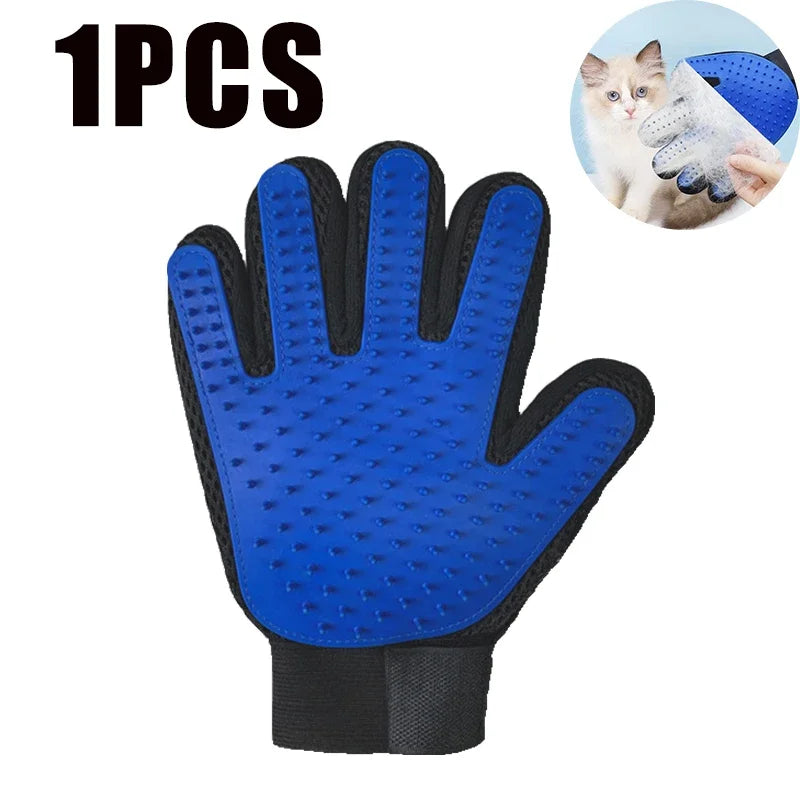 TPR Material Pet Grooming Gloves Hair Removal Mitt For Dogs Cats Bath Brush Massage Shedding Control Waterproof