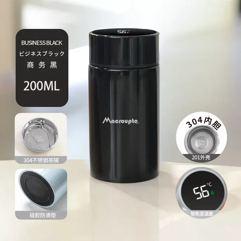 200ML Smart Thermos Water Bottle Stainless Steel Temperature Display Thermos Cup Mini Pocket Cup Vacuum Flasks Coffee Cup Gift