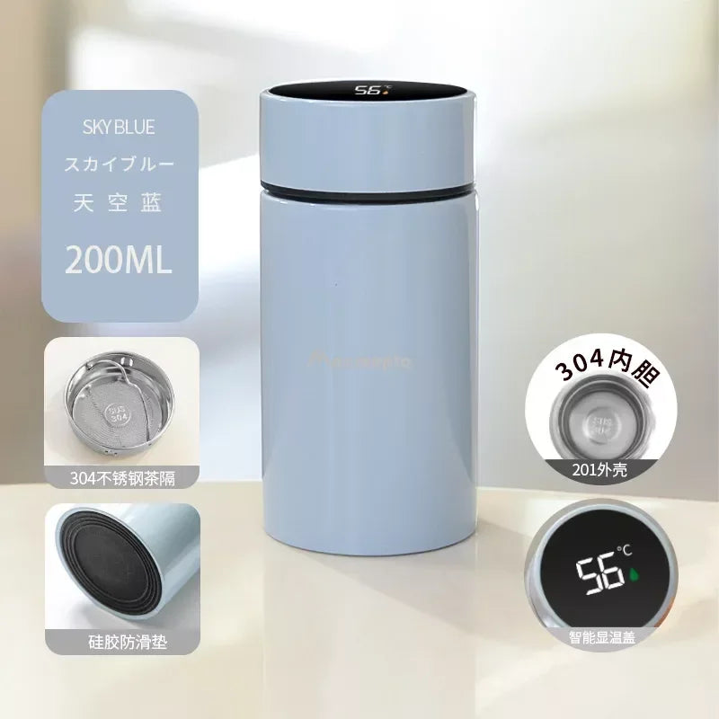 200ML Smart Thermos Water Bottle Stainless Steel Temperature Display Thermos Cup Mini Pocket Cup Vacuum Flasks Coffee Cup Gift