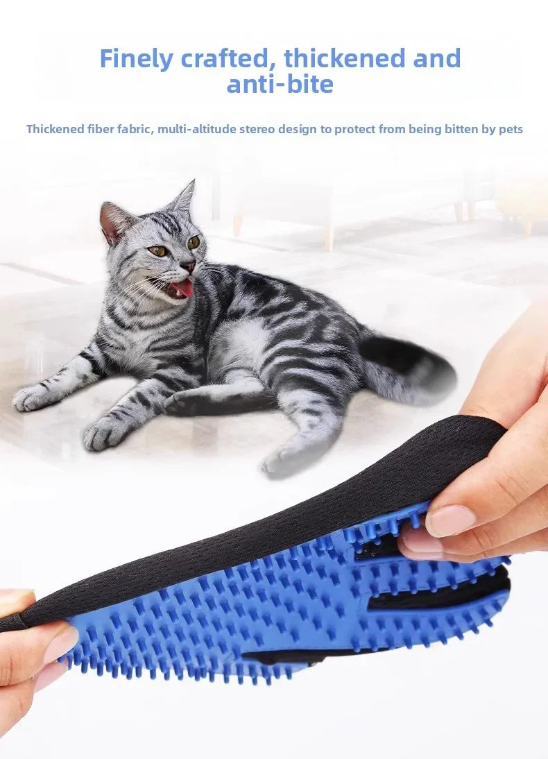 TPR Material Pet Grooming Gloves Hair Removal Mitt For Dogs Cats Bath Brush Massage Shedding Control Waterproof