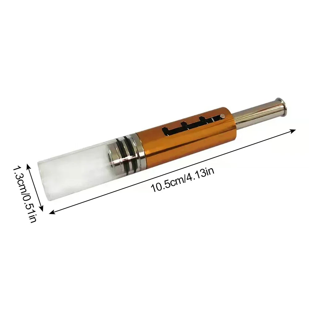 EDG Retractable Pipe Piston Tobacco Glass Tube Metal Strainer Dry Fired Cigarettes Set Tobacco Accessories For Men