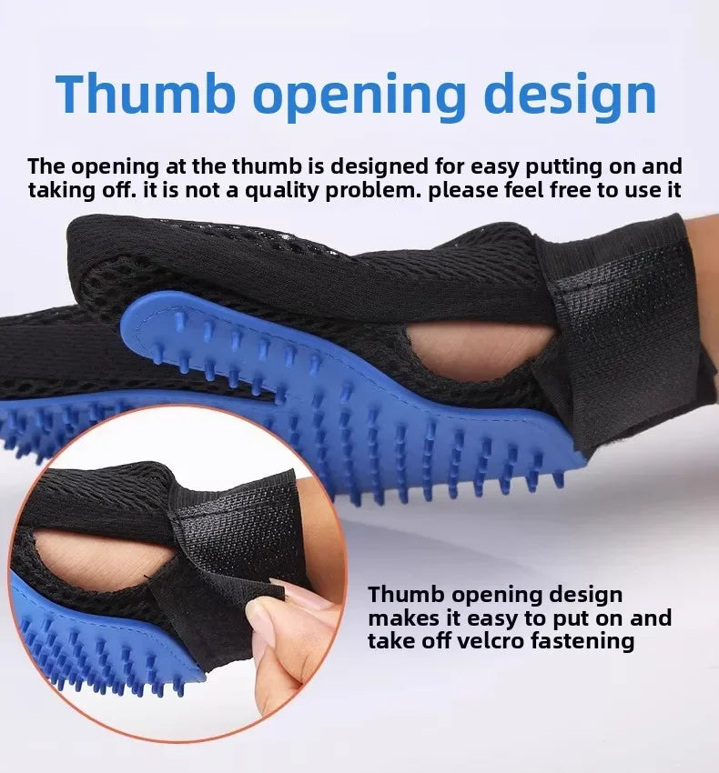 TPR Material Pet Grooming Gloves Hair Removal Mitt For Dogs Cats Bath Brush Massage Shedding Control Waterproof