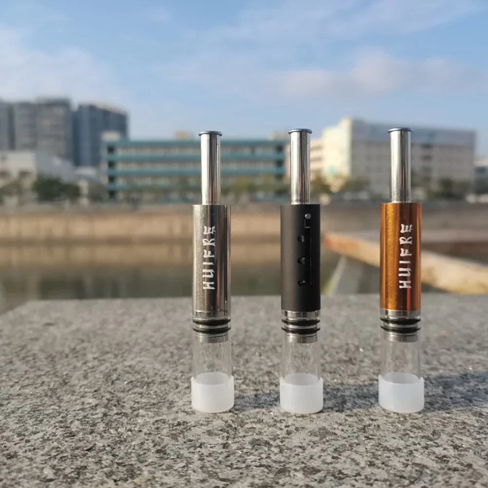 EDG Retractable Pipe Piston Tobacco Glass Tube Metal Strainer Dry Fired Cigarettes Set Tobacco Accessories For Men