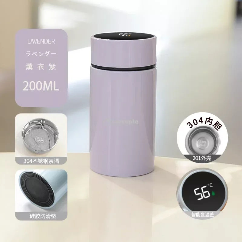 200ML Smart Thermos Water Bottle Stainless Steel Temperature Display Thermos Cup Mini Pocket Cup Vacuum Flasks Coffee Cup Gift