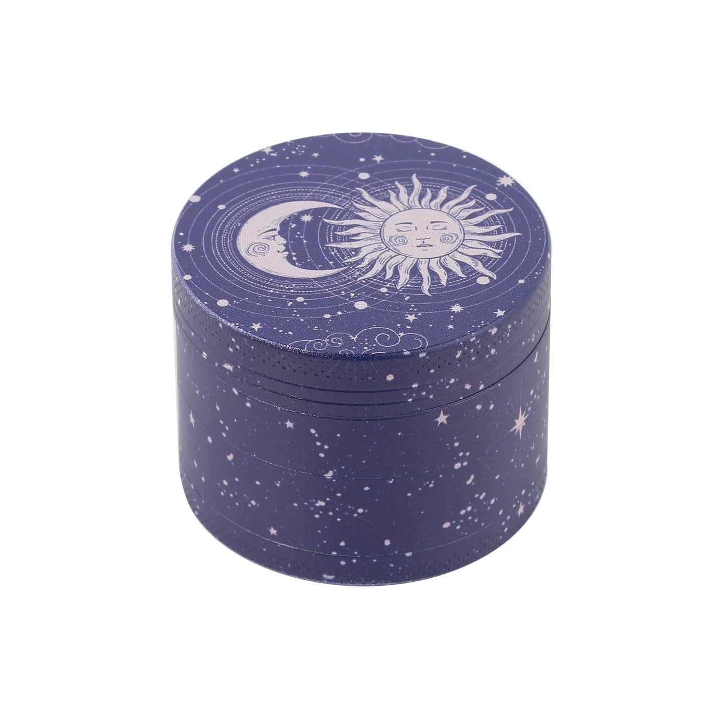 Psychedelic Sun Moon Herb Grinder | 4-Layer Zinc Crusher 4-Layer Grinder with Pollen Catcher