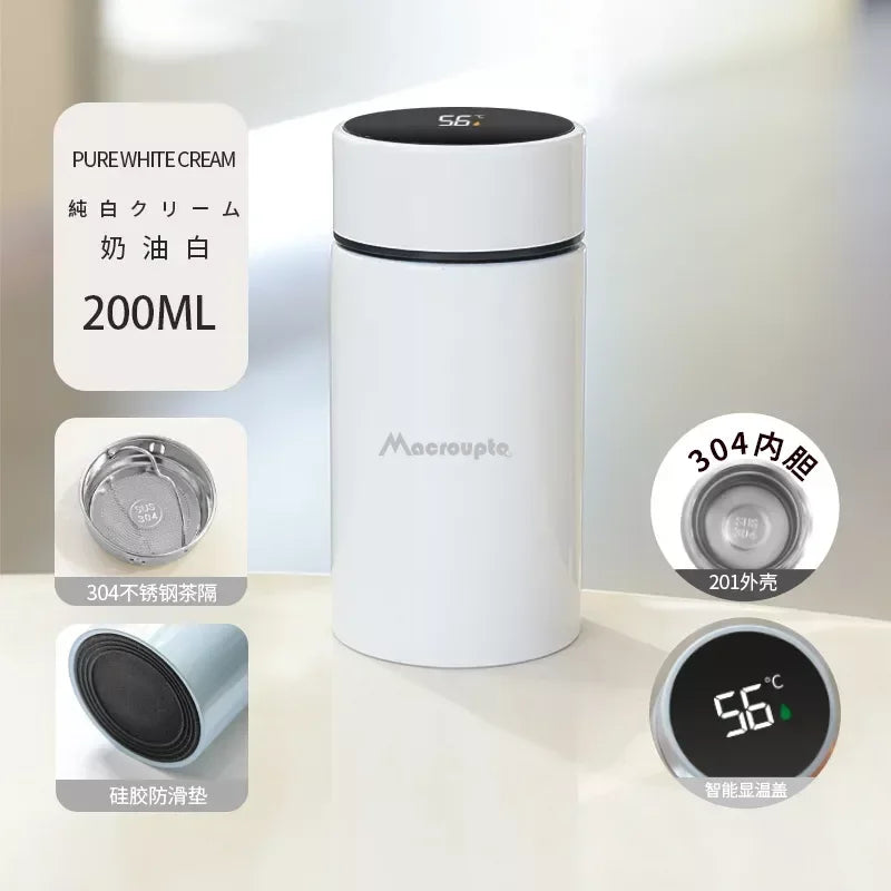 200ML Smart Thermos Water Bottle Stainless Steel Temperature Display Thermos Cup Mini Pocket Cup Vacuum Flasks Coffee Cup Gift