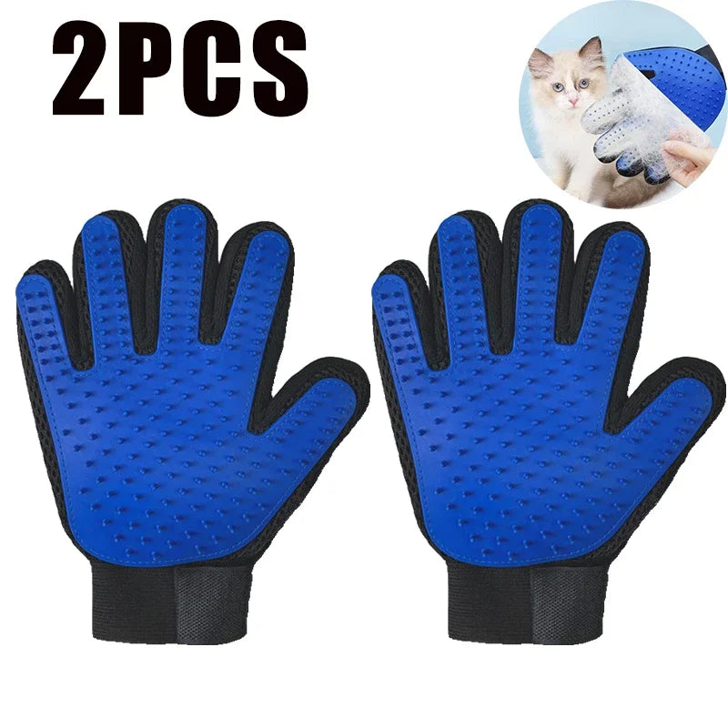 TPR Material Pet Grooming Gloves Hair Removal Mitt For Dogs Cats Bath Brush Massage Shedding Control Waterproof