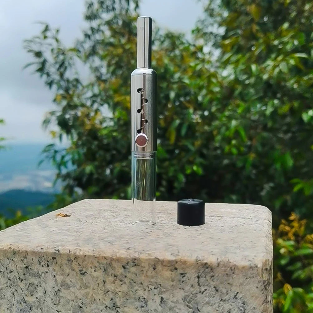 EDG Retractable Pipe Piston Tobacco Glass Tube Metal Strainer Dry Fired Cigarettes Set Tobacco Accessories For Men