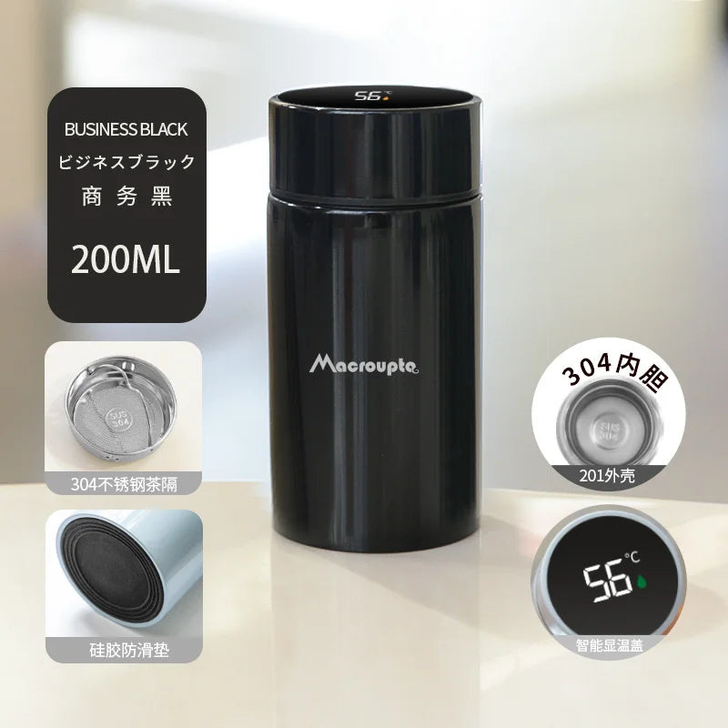 200ML Smart Thermos Water Bottle Stainless Steel Temperature Display Thermos Cup Mini Pocket Cup Vacuum Flasks Coffee Cup Gift