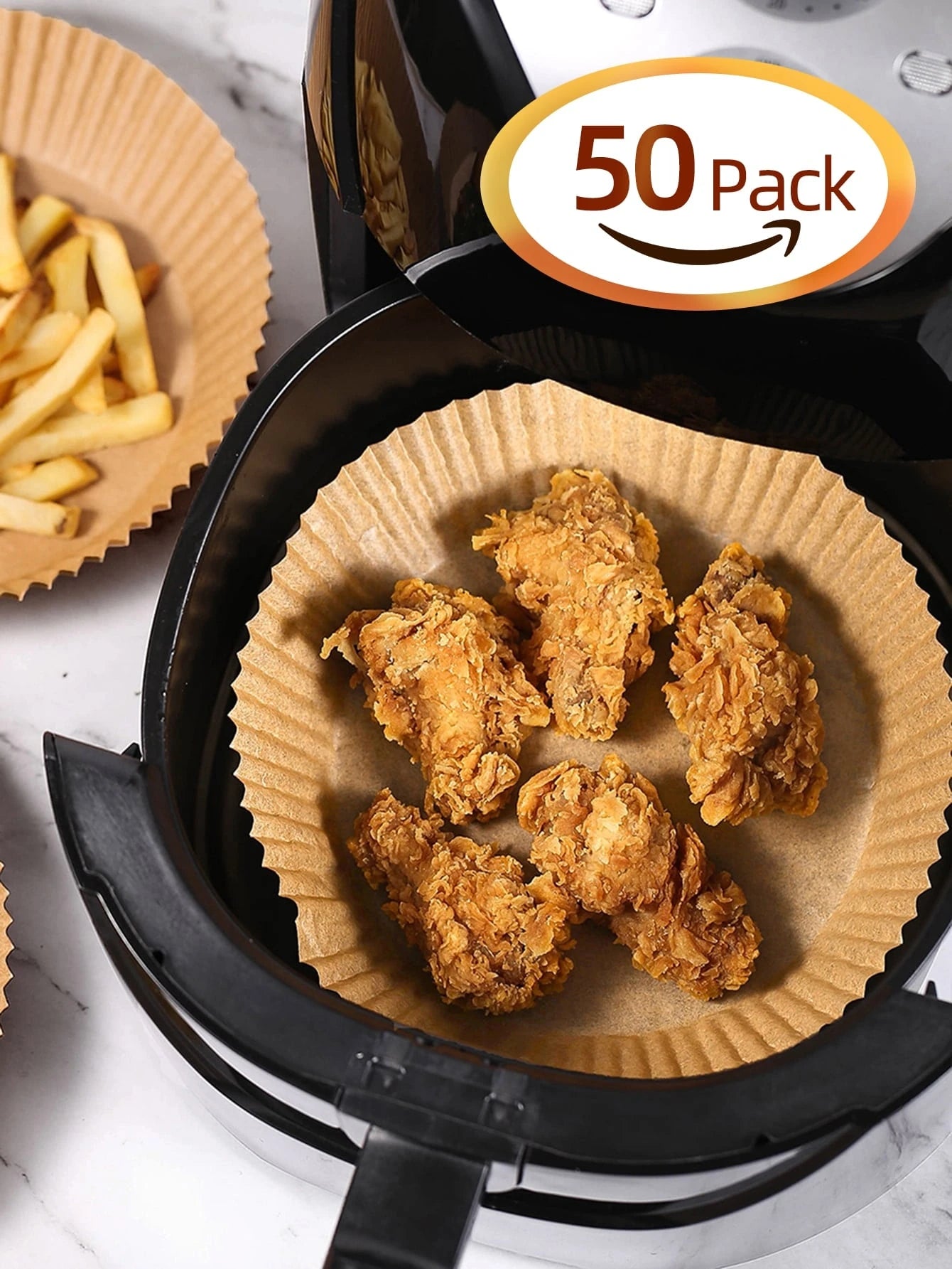 10-200pcs Air Fryer Disposable Paper Liner Square Air Fryer Liner Oil & Waterproof Parchment Paper for Baking Roasting & BBQs Gr