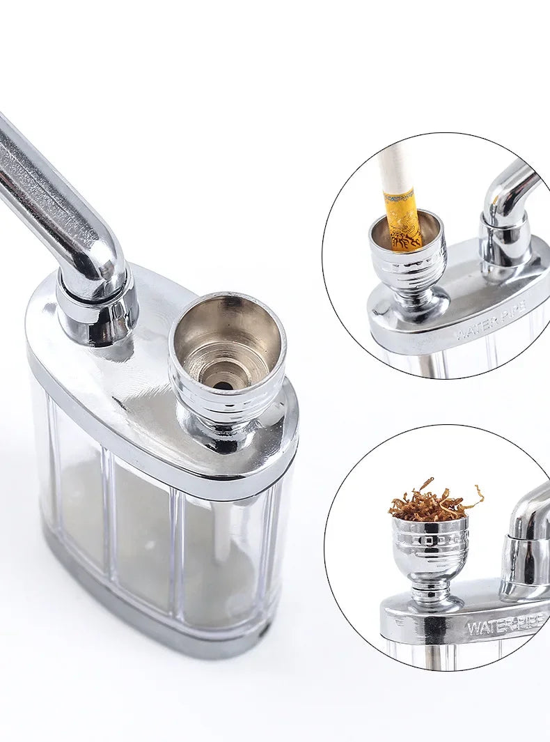 New Design Tar Filtration water Smoke Pipe Microfilter Portable Tobacco Pipe Creative Circulation Cigarette filter Smoking Tool