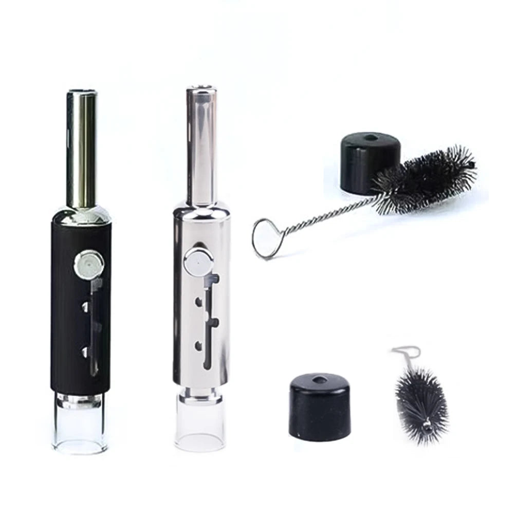 EDG Retractable Pipe Piston Tobacco Glass Tube Metal Strainer Dry Fired Cigarettes Set Tobacco Accessories For Men