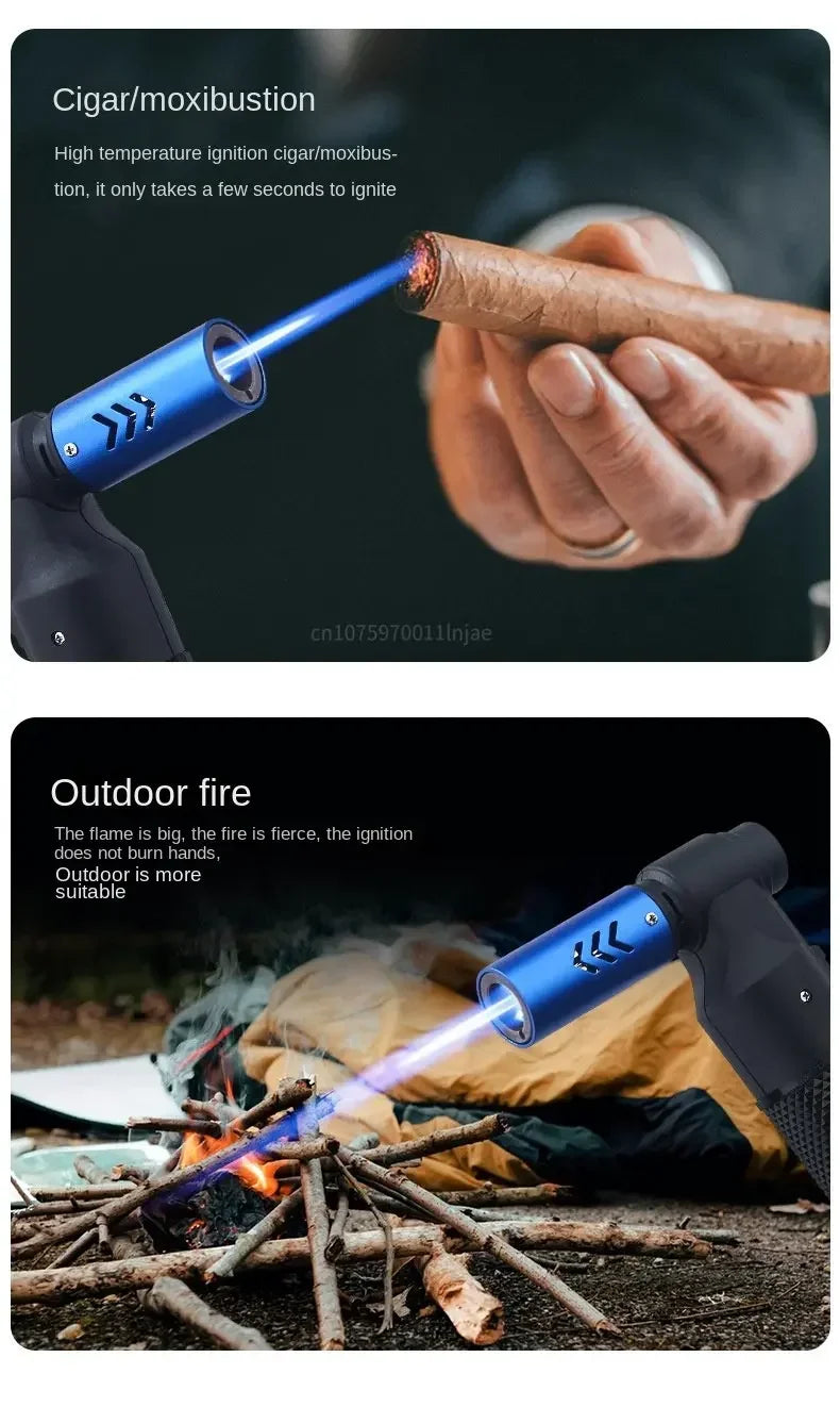 HONEST Gas Lighter Jet Butane Cigar Lighter Windproof Kitchen Tube Barbecue Metal Jewelry Welding Lighter Outdoor Gadgets ForMen