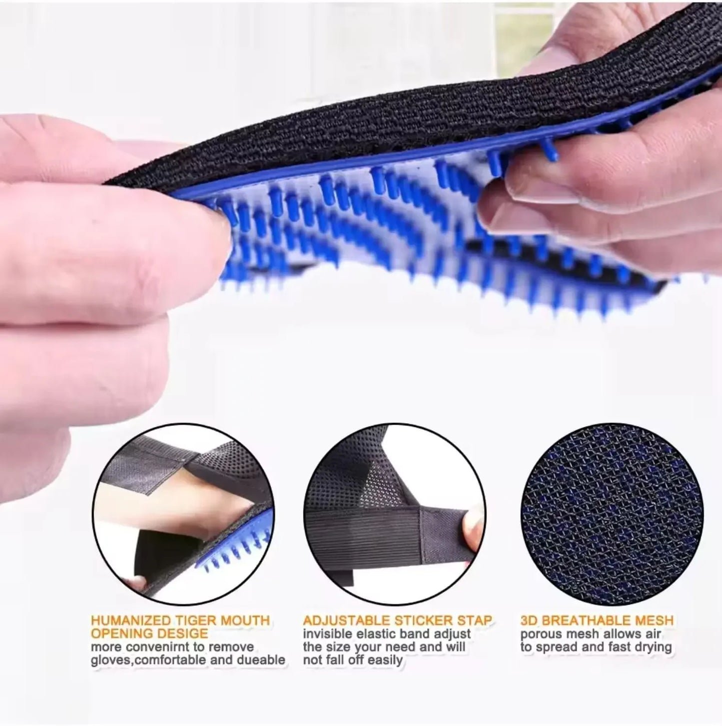 TPR Material Pet Grooming Gloves Hair Removal Mitt For Dogs Cats Bath Brush Massage Shedding Control Waterproof