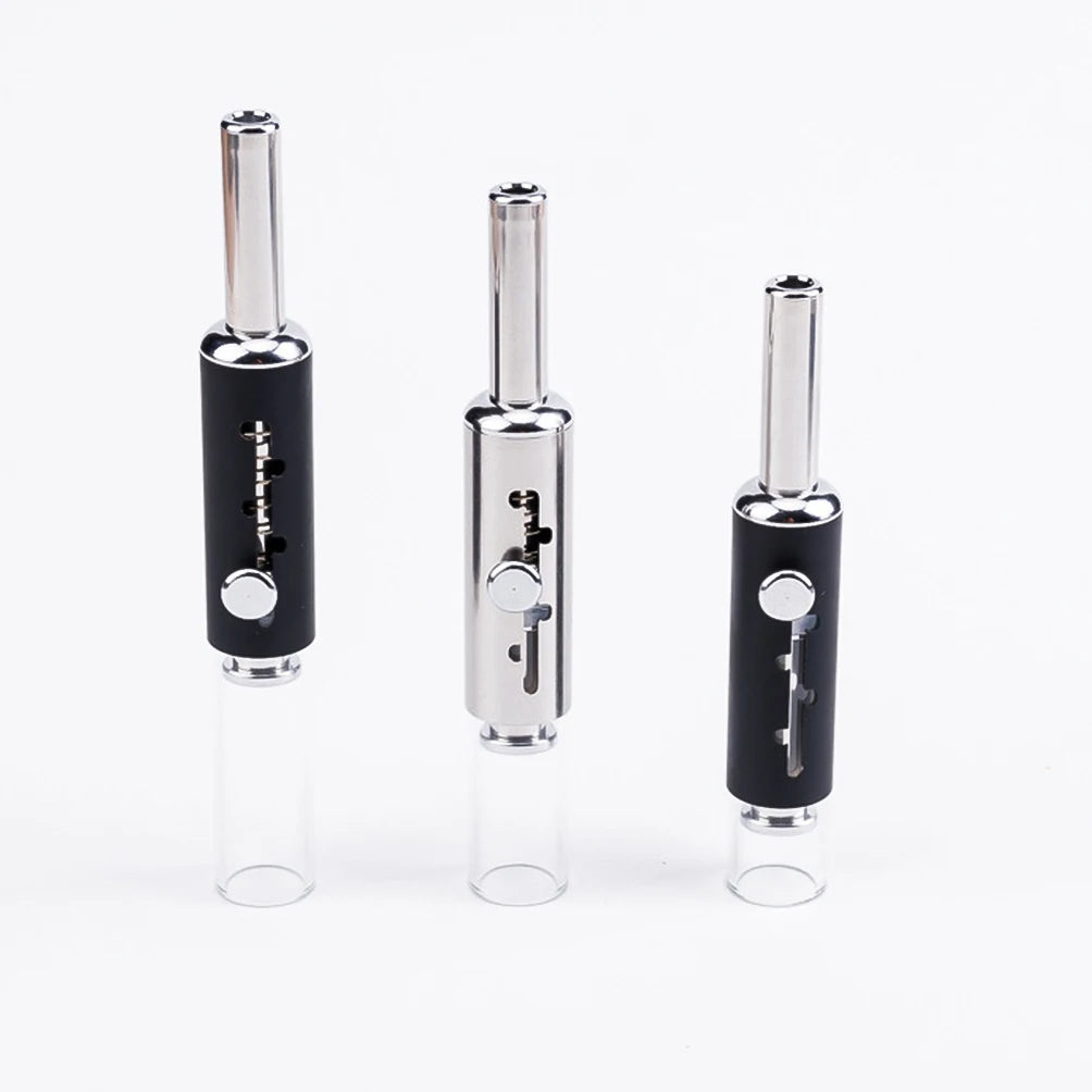 EDG Retractable Pipe Piston Tobacco Glass Tube Metal Strainer Dry Fired Cigarettes Set Tobacco Accessories For Men