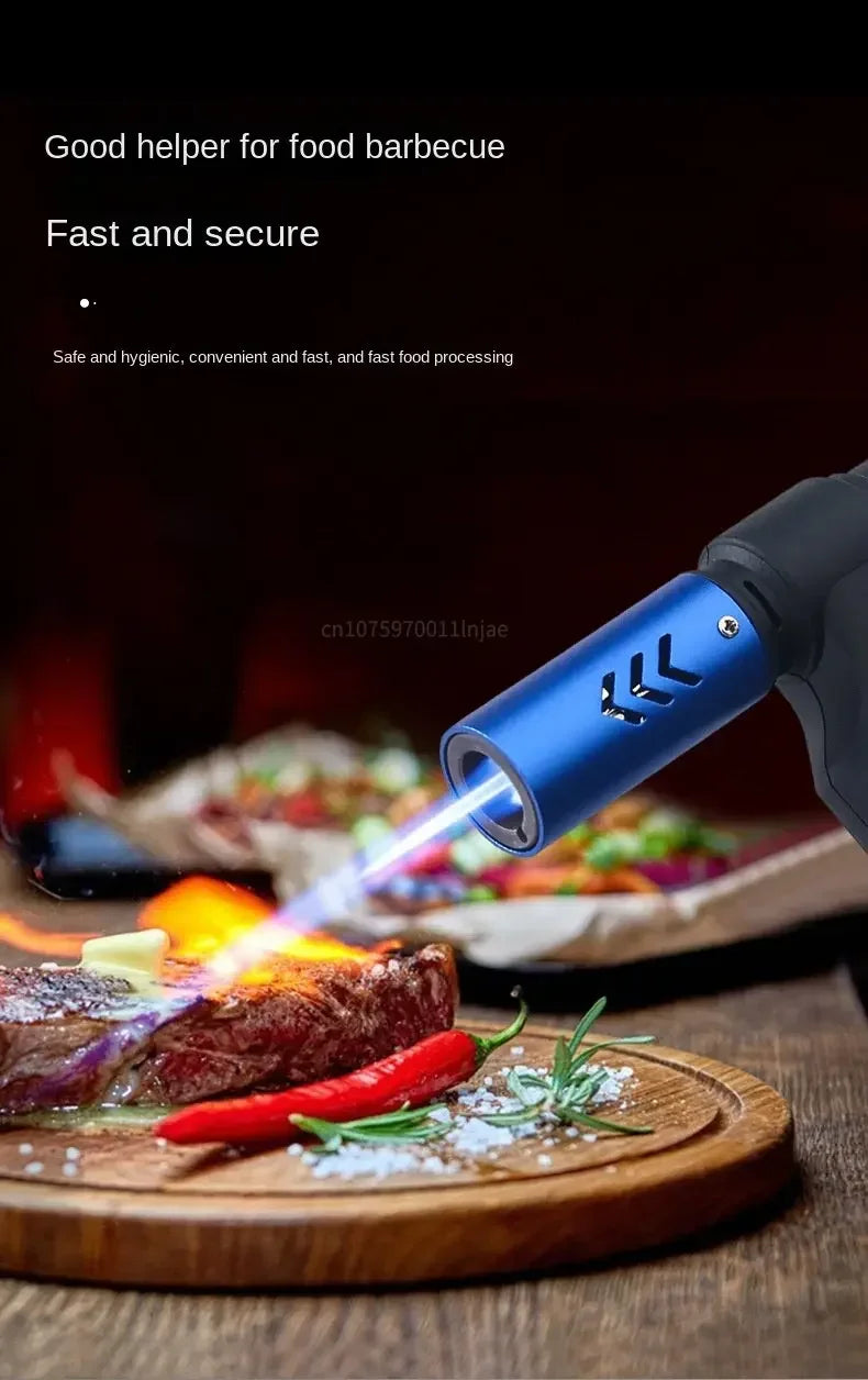 HONEST Gas Lighter Jet Butane Cigar Lighter Windproof Kitchen Tube Barbecue Metal Jewelry Welding Lighter Outdoor Gadgets ForMen